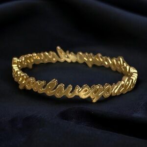 Cursive Love You bangle bracelet